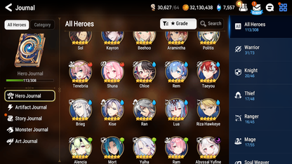 [Global] Epic 7 Seven Abyssal Yufine + ~30 ML summon + Name Starter Account-Mobile Games Starter