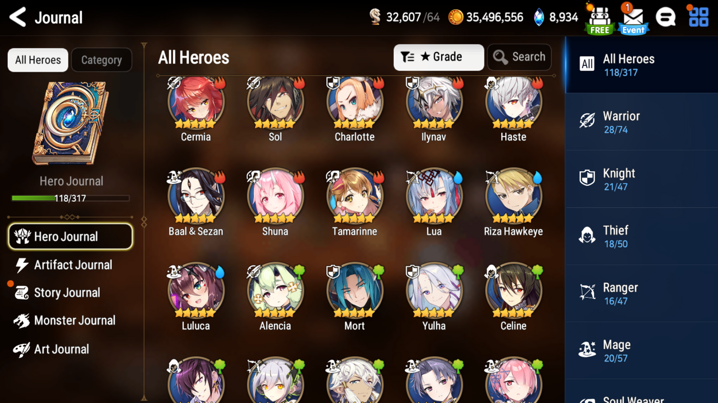 [GLOBAL] Epic 7 Seven Abyssal Yufine + 38ML pulls + Name Starter Account-Mobile Games Starter