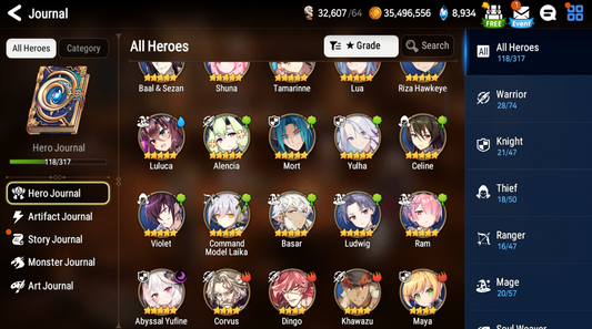 [GLOBAL] Epic 7 Seven Abyssal Yufine + 38ML pulls + Name Starter Account-Mobile Games Starter