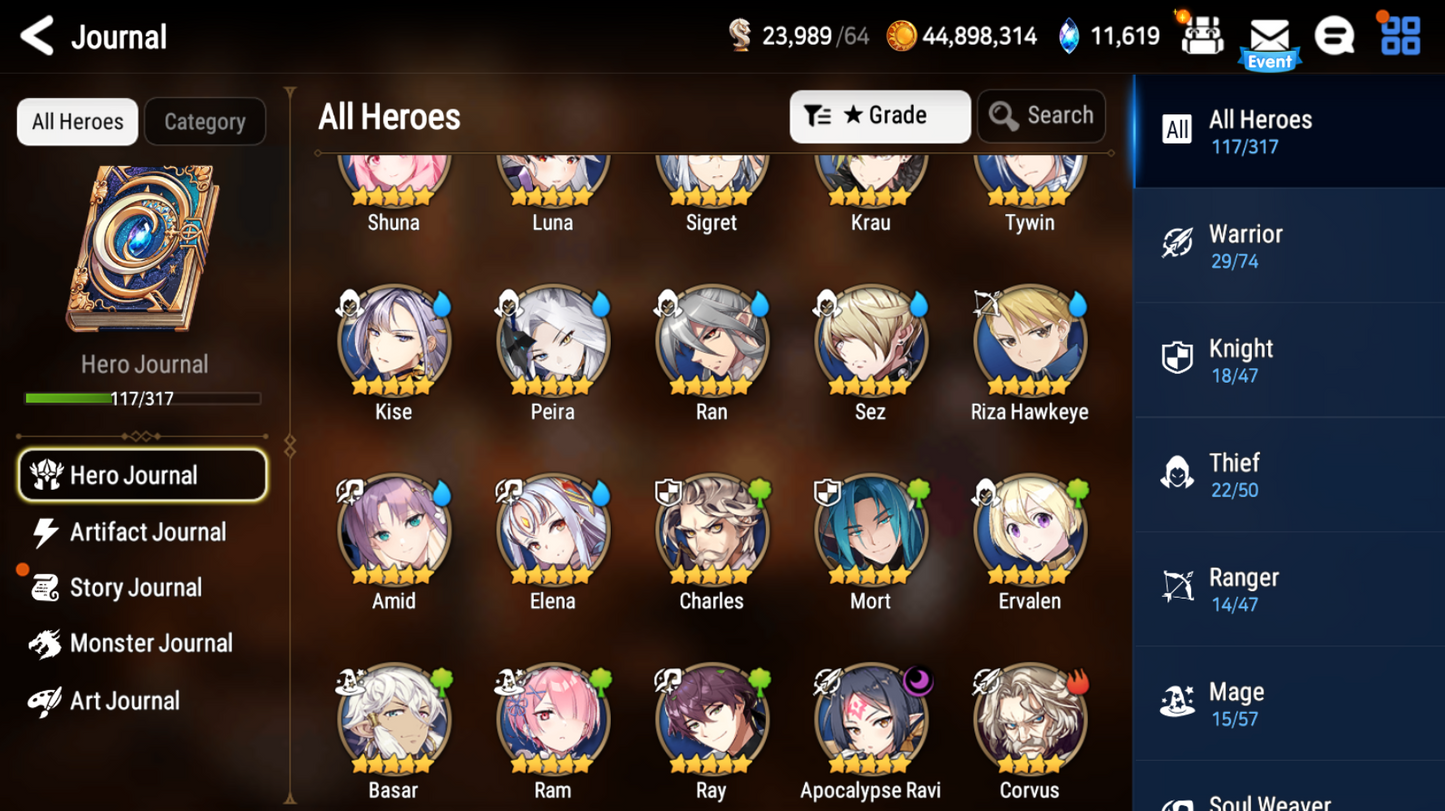 [Global] Epic 7 Seven Apocalypse Ravi + Amid Luna + ML pulls Starter Account-Mobile Games Starter