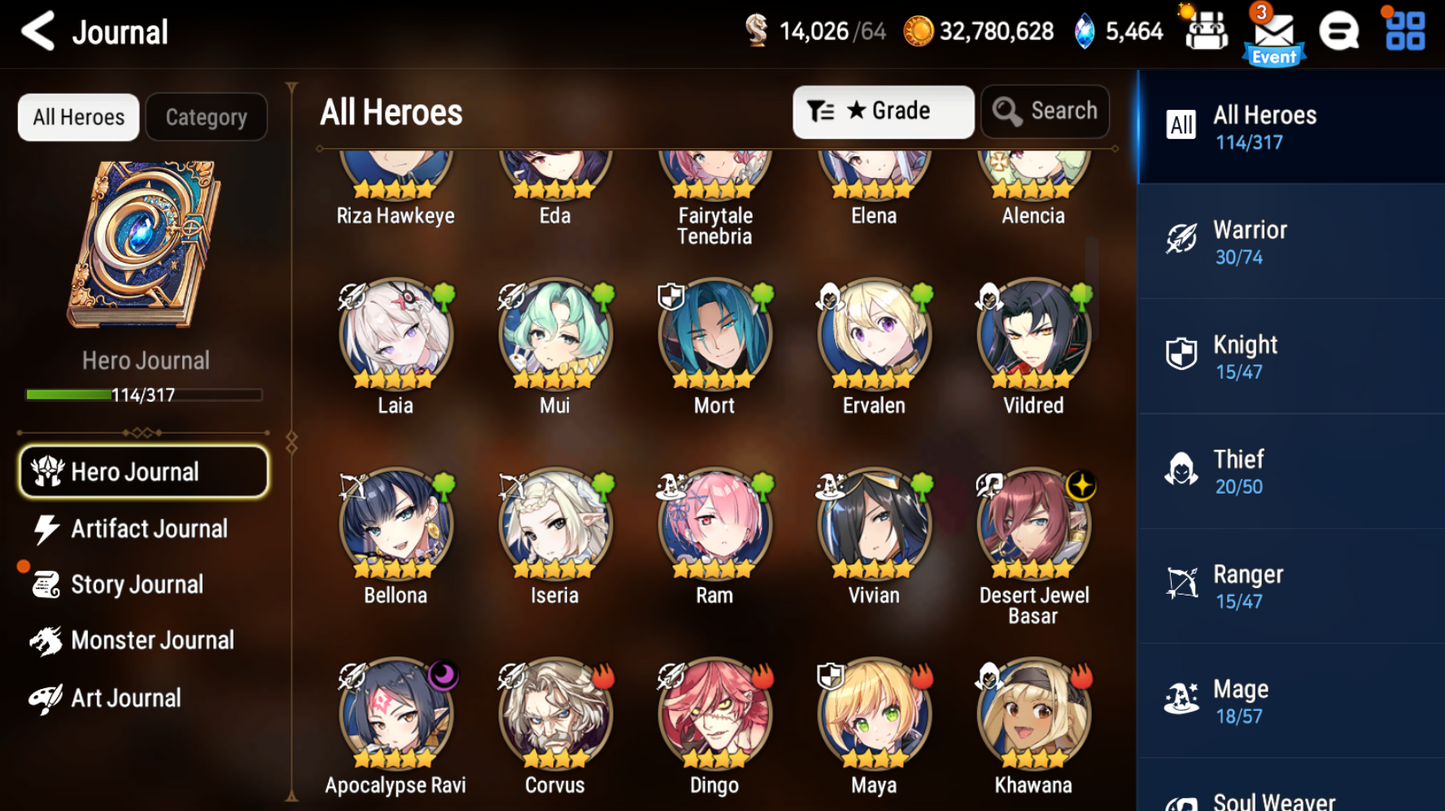 [Global] Epic 7 Seven Apocalypse Ravi Laia Fairytale Tenebria DJ Basar + ML pulls +Name Starter Account-Mobile Games Starter