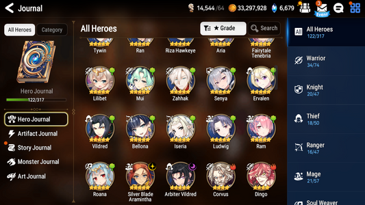 [Global] Epic 7 Seven Arbiter Vildred Fairytale Tenebria Silver Blade Aramintha + Name Starter Account-Mobile Games Starter