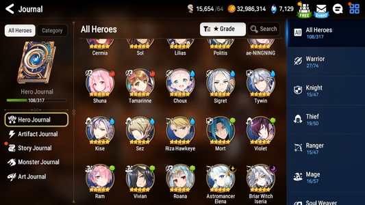 [Global] Epic 7 Seven Astromancer Elena Briar Witch Iseria Ae-NingNing + Name Starter Account-Mobile Games Starter