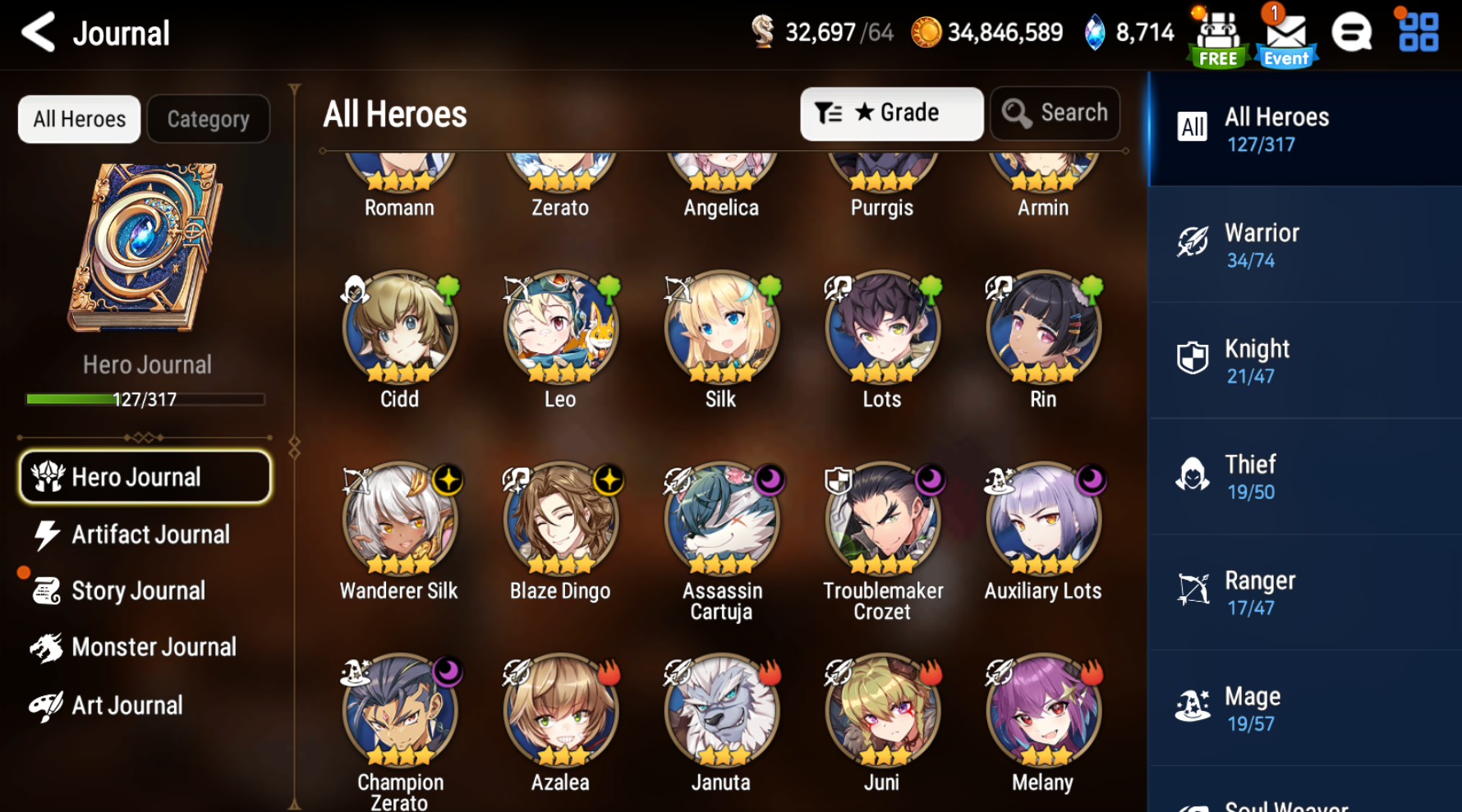 [GLOBAL] Epic 7 Seven Belian Eternal Wanderer Ludwig Diene + 38 ML pulls +Name Starter Account-Mobile Games Starter