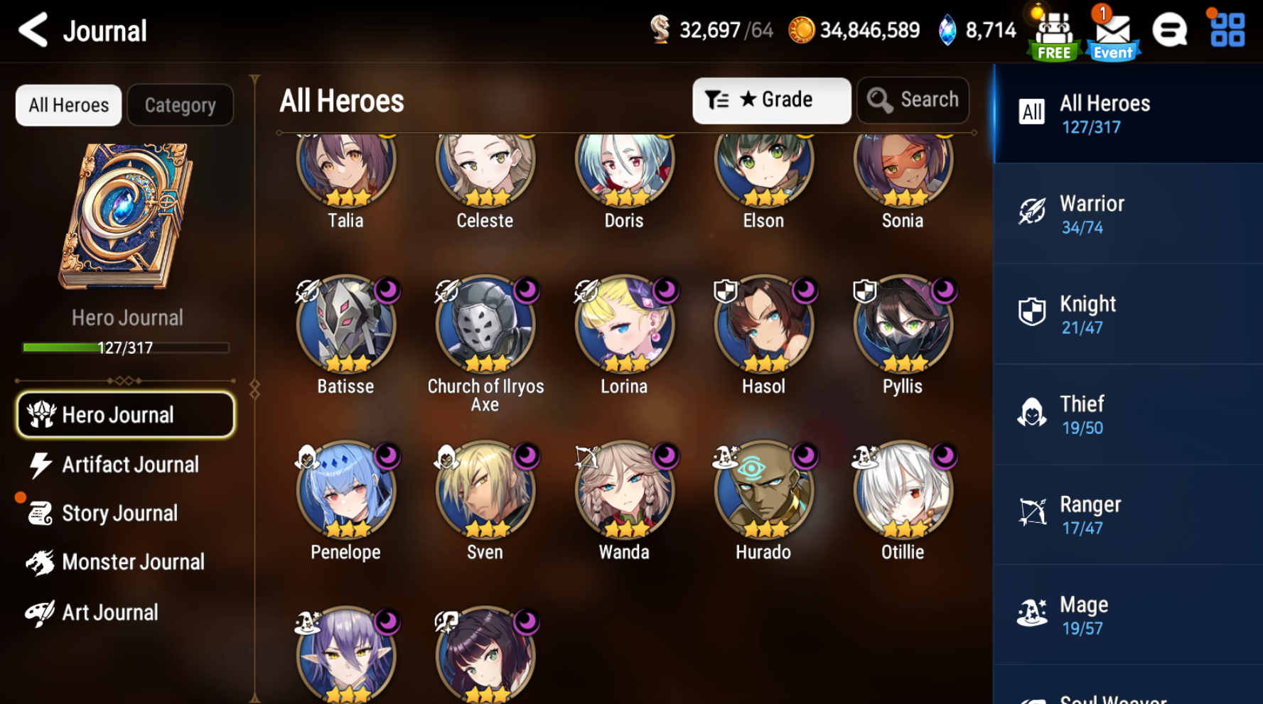 [GLOBAL] Epic 7 Seven Belian Eternal Wanderer Ludwig Diene + 38 ML pulls +Name Starter Account-Mobile Games Starter