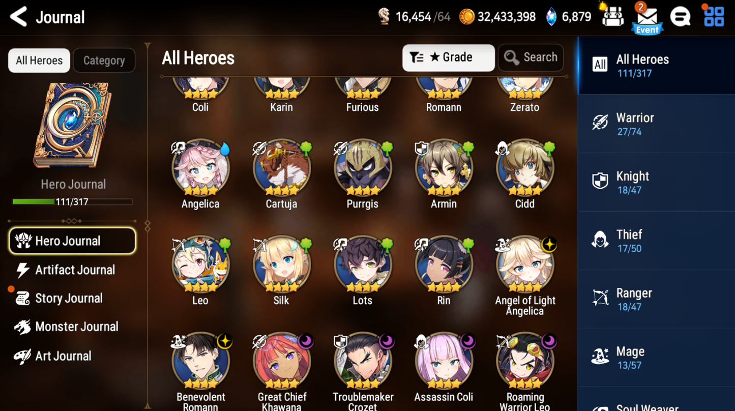 [Global] Epic 7 Seven Briar Witch Iseria Ruele of light Angel Angelica + ML pulls+ Name Starter Account-Mobile Games Starter