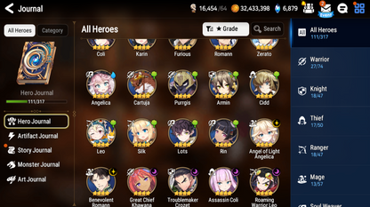 [Global] Epic 7 Seven Briar Witch Iseria Ruele of light Angel Angelica + ML pulls+ Name Starter Account-Mobile Games Starter