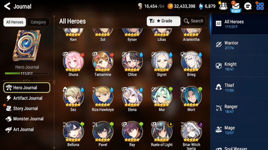 [Global] Epic 7 Seven Briar Witch Iseria Ruele of light Angel Angelica + ML pulls+ Name Starter Account-Mobile Games Starter