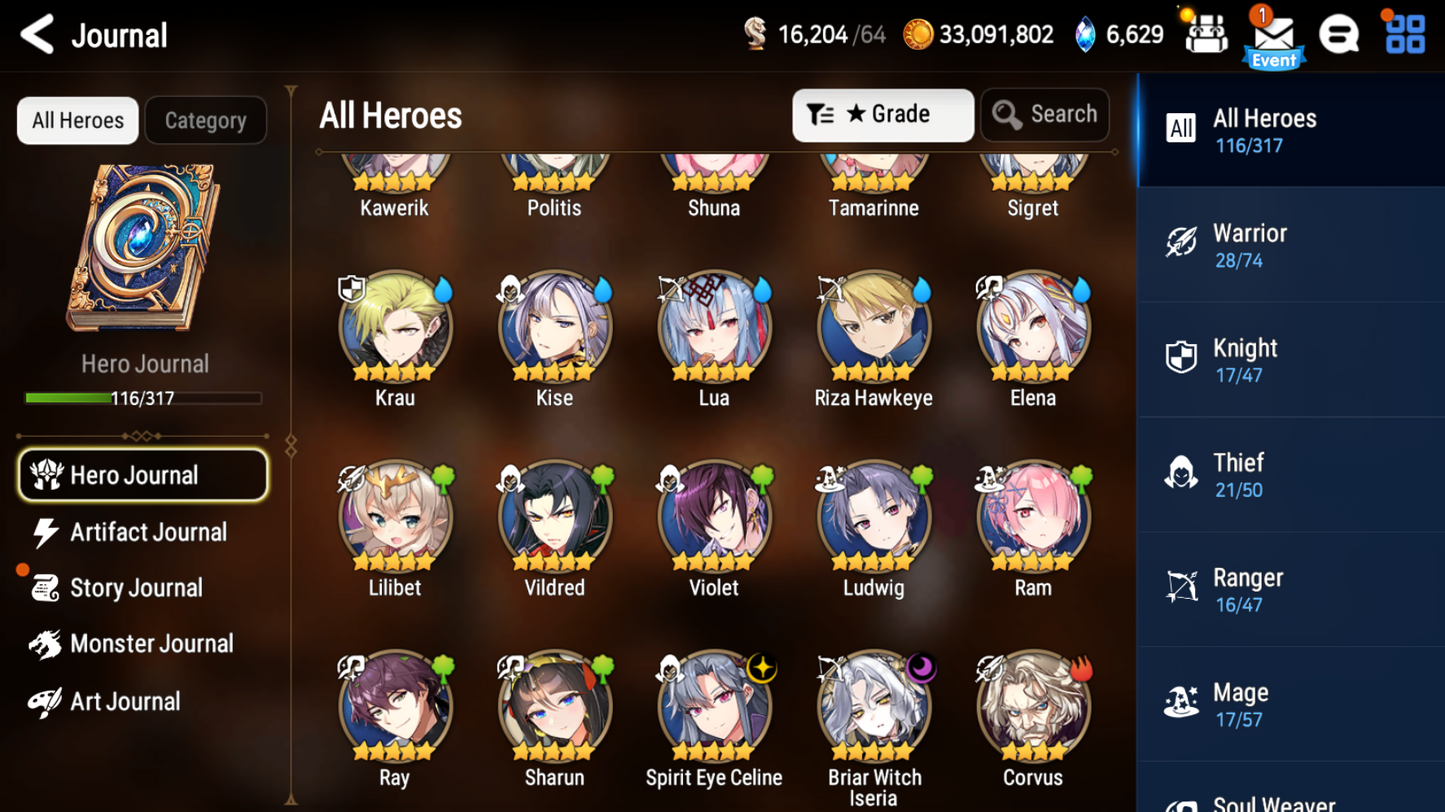 [Global] Epic 7 Seven Briar Witch Iseria + Spirit Eye Celine + ML pulls Starter Account-Mobile Games Starter