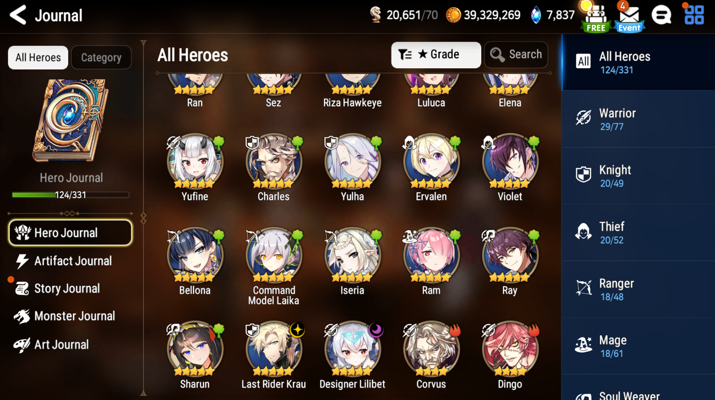 [Global] Epic 7 Seven Designer Lilibet Last Rider Krau Summertime Iseria Angel +Name Starter Account-Mobile Games Starter