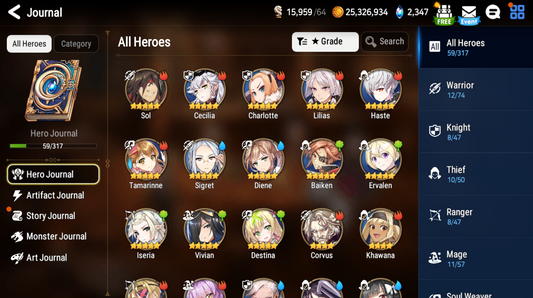 [GLOBAL] Epic 7 Seven Diene Baiken + ML Mystics Pulls Aged Starter Account-Mobile Games Starter