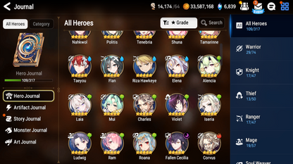 [Global] Epic 7 Seven Fallen Cecilia Laia Jack Tamarinne + ML pulls+ Name Starter Account-Mobile Games Starter