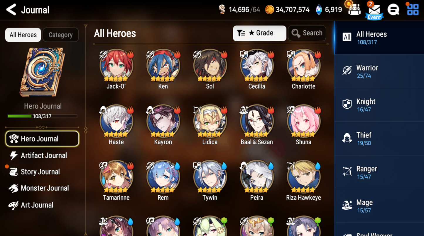 [Global] Epic 7 Seven Jack Rem Ruele of light Amid + ML pulls + Name Starter Account-Mobile Games Starter