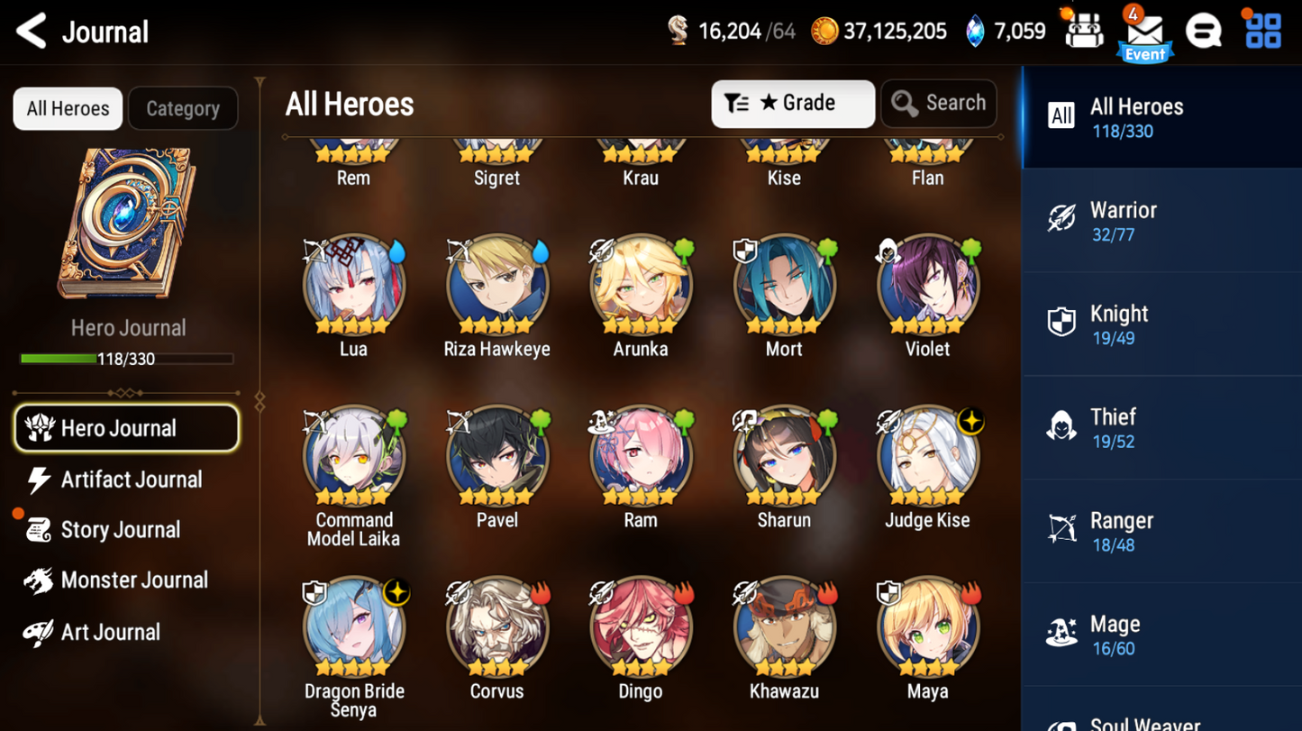 [Global] Epic 7 Seven Judge Kise Dragon Bride Senya Jack+art Rem +mystics ML pulls + Name Starter Account-Mobile Games Starter