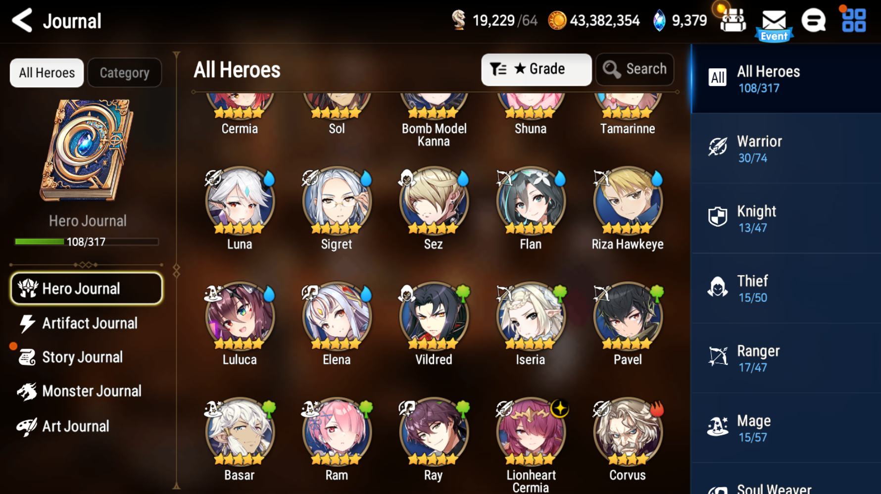 [Global] Epic 7 Seven Lionheart Cermia Luna + ML pulls Starter Account-Mobile Games Starter