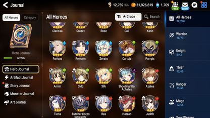 [GLOBAL] Epic 7 Seven Luna Diene Cerise Baiken Rem + ML Mystics Pulls Aged Starter Account-Mobile Games Starter