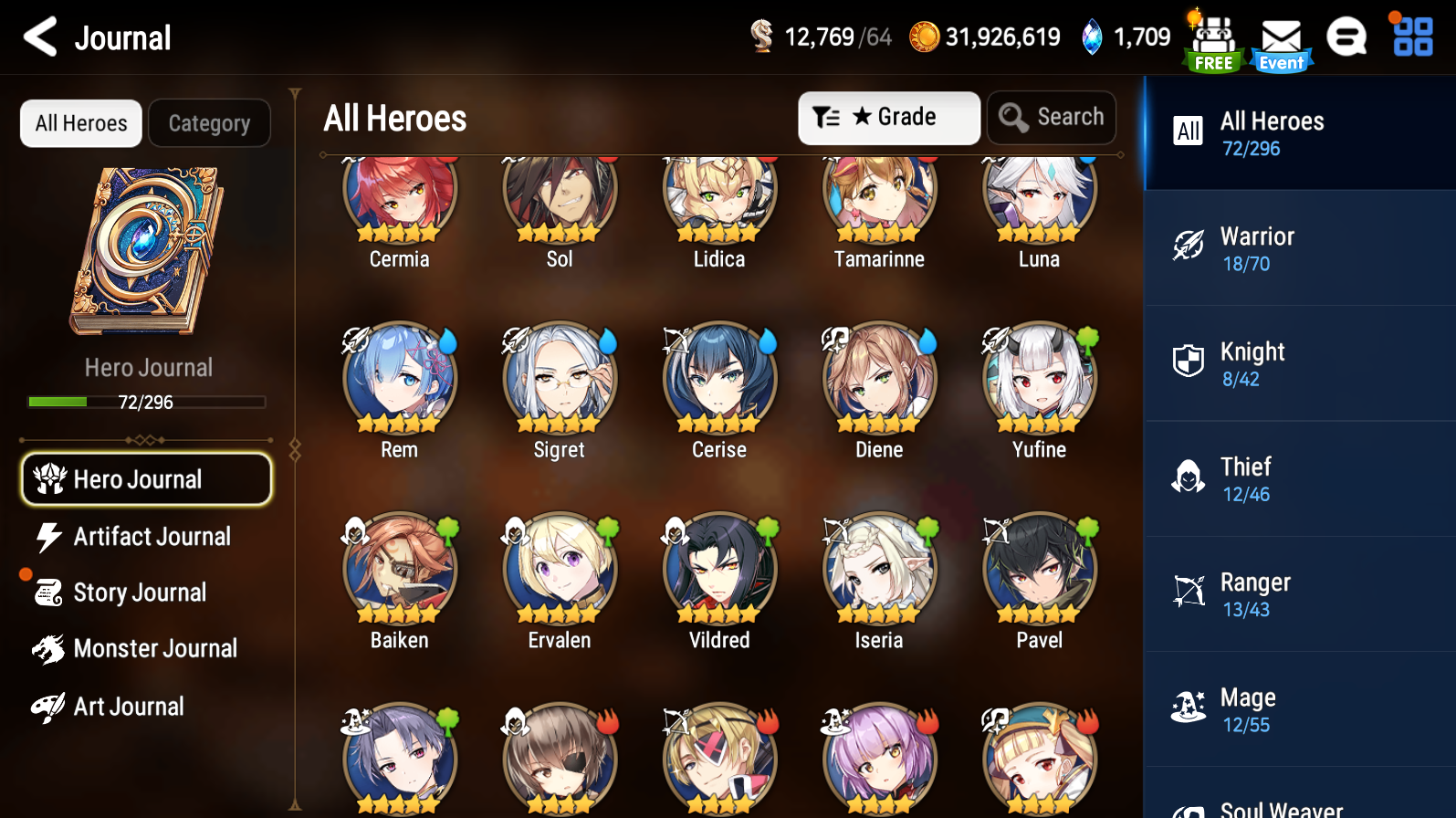 [GLOBAL] Epic 7 Seven Luna Diene Cerise Baiken Rem + ML Mystics Pulls Aged Starter Account-Mobile Games Starter