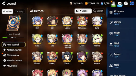 [GLOBAL] Epic 7 Seven Luna Diene Fairytale Tenebria Baiken + ML Mystics Pulls Aged Starter Account-Mobile Games Starter