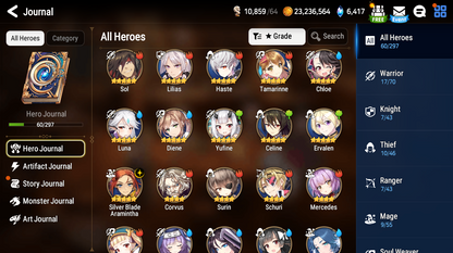 [Global] Epic 7 Seven Luna Diene Silver Blade Aramintha + ML Mystics Pulls Aged Starter Account-Mobile Games Starter