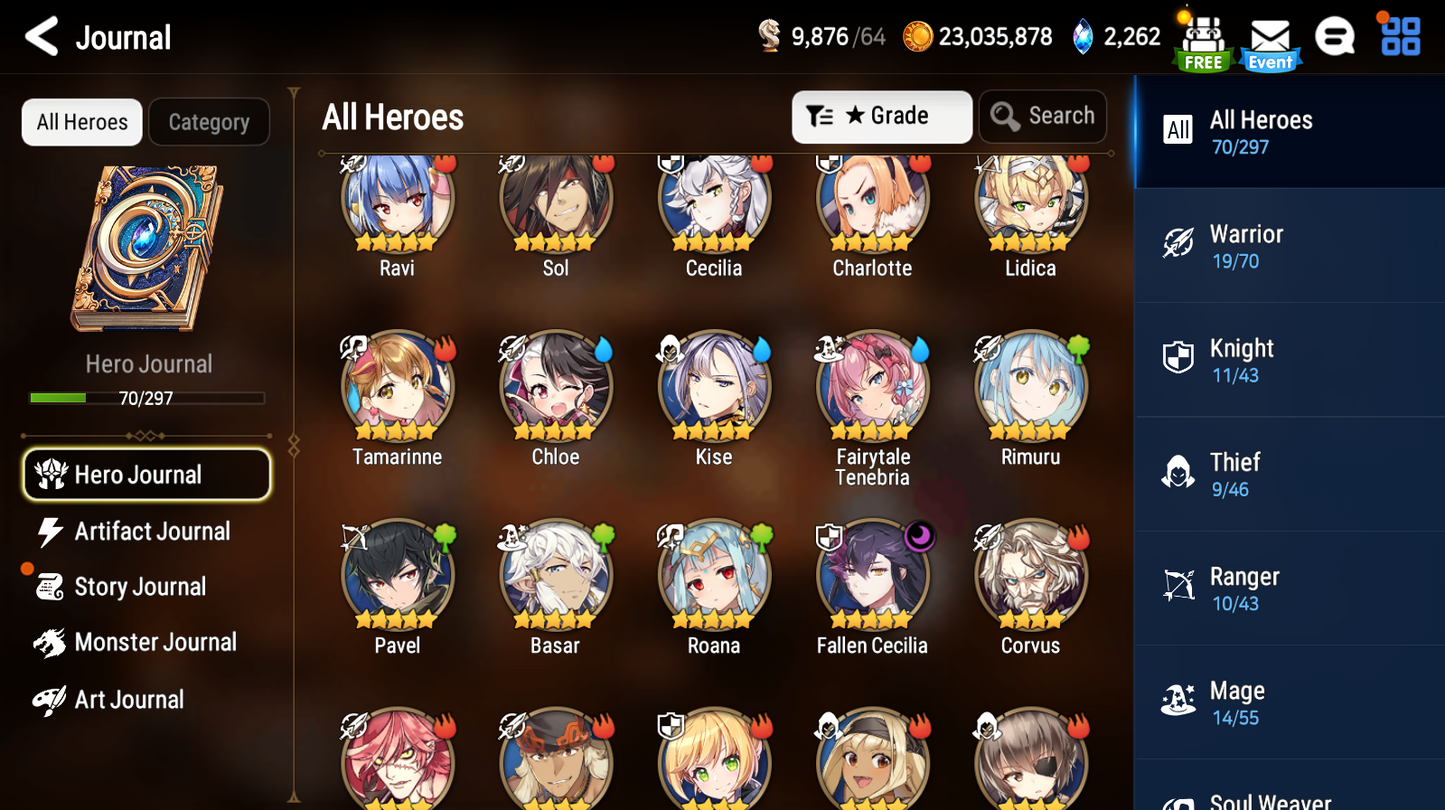 [Global] Epic 7 Seven Luna Fairytale Tenebria Fallen Cecilia Tamarinne + ML Mystics Pulls Aged Starter Account-Mobile Games Starter