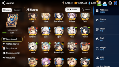 [Global] Epic 7 Seven Luna Ruele of Light Tamarinne + ML Mystics Pulls Aged Starter Account-Mobile Games Starter