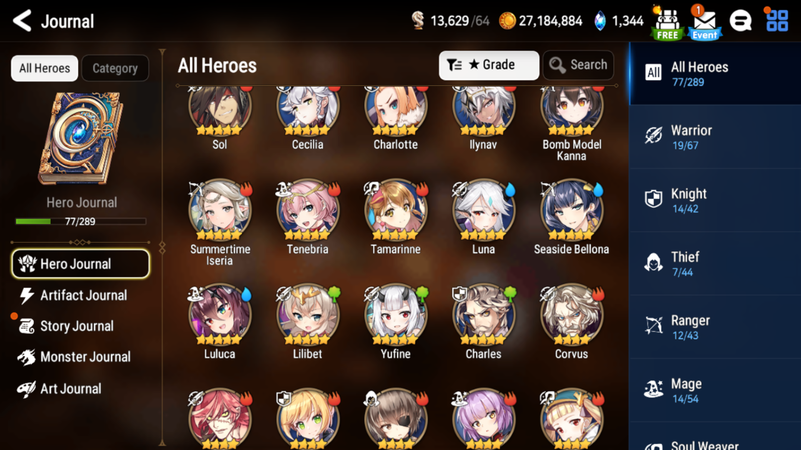 [GLOBAL] Epic 7 Seven Luna Seaside Bellona Summertime Iseria + ML Mystics Pulls Aged Starter Account-Mobile Games Starter