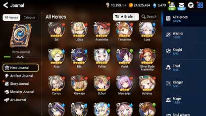 [Global] Epic 7 Seven Luna Silver Blade Aramintha + ML Mystics Pulls Aged Starter Account-Mobile Games Starter