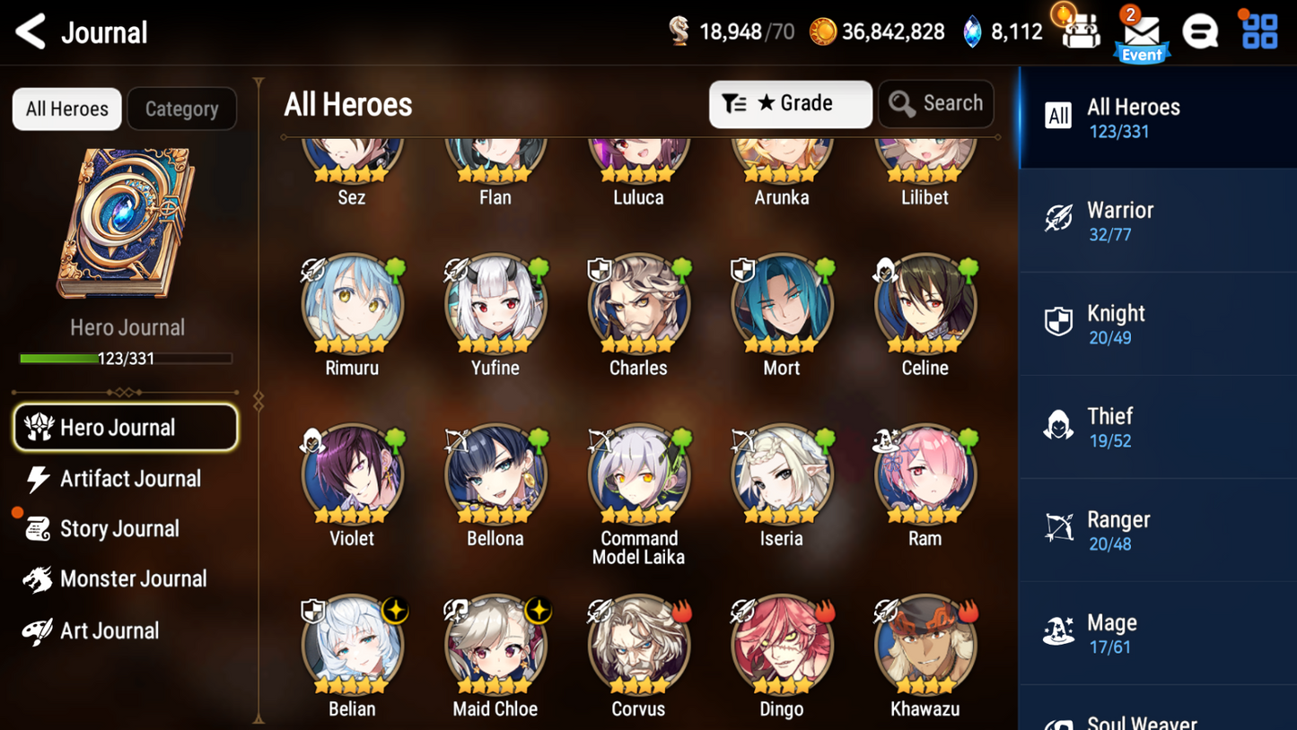 [Global] Epic 7 Seven Maid Chloe Belian Rimuru Jack + ML mystics+Name Starter Account-Mobile Games Starter