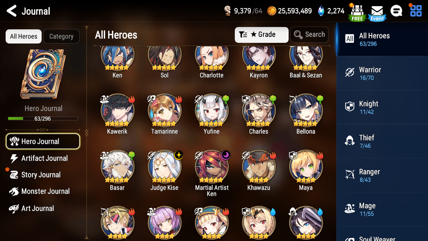 [Global] Epic 7 Seven Martial Artist Ken Judge Kise + ML Mystics Pulls Aged Starter Account-Mobile Games Starter