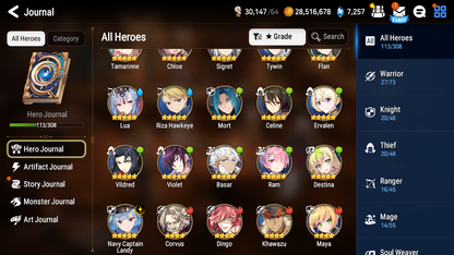 [Global] Epic 7 Seven Navy Captain Landy + ~30 ML summon + Name Starter Account-Mobile Games Starter