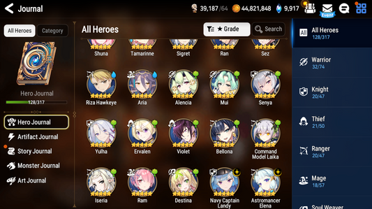 [GLOBAL] Epic 7 Seven Navy Captain Landy Astromancer Elena + 43 ML pulls +Name Starter Account-Mobile Games Starter