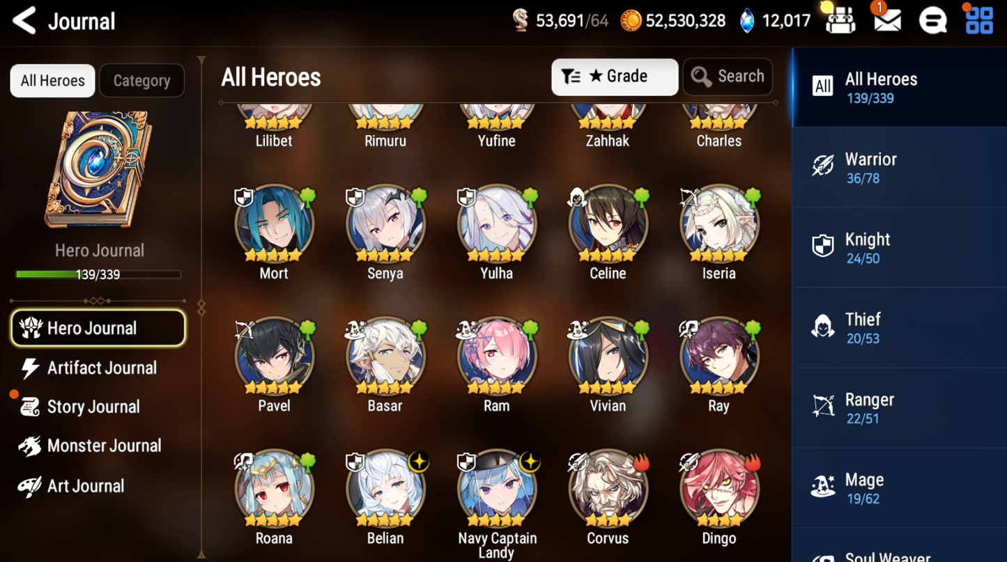 [GLOBAL] Epic 7 Seven Navy Captain Landy Belian + 59ML pulls 12k skystones 2600 mystics + Name Starter Account-Mobile Games Starter