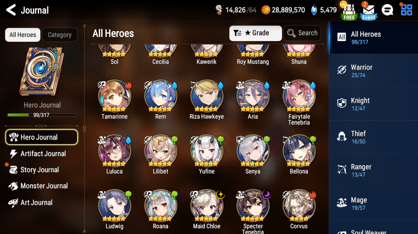 [Global] Epic 7 Seven Rem Fairytale Specter Tenebria Maid Chloe Roy + Name Starter Account-Mobile Games Starter