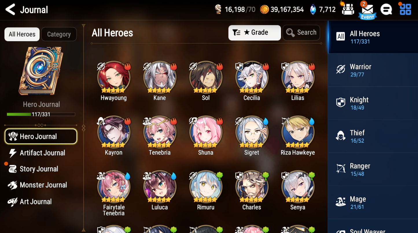 [Global] Epic 7 Seven Rimuru Fairytale Tenebria Maid Chloe New Moon Luna +ML pulls +Name Starter Account-Mobile Games Starter