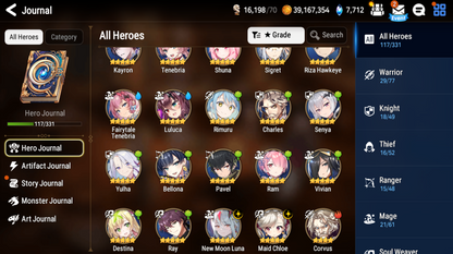 [Global] Epic 7 Seven Rimuru Fairytale Tenebria Maid Chloe New Moon Luna +ML pulls +Name Starter Account-Mobile Games Starter