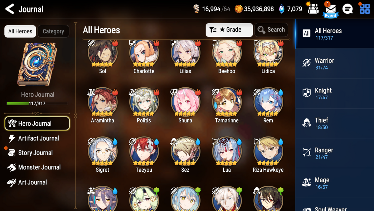 [Global] Epic 7 Seven Rimuru Rem Judge Kise + pulls + Name Starter Account-Mobile Games Starter