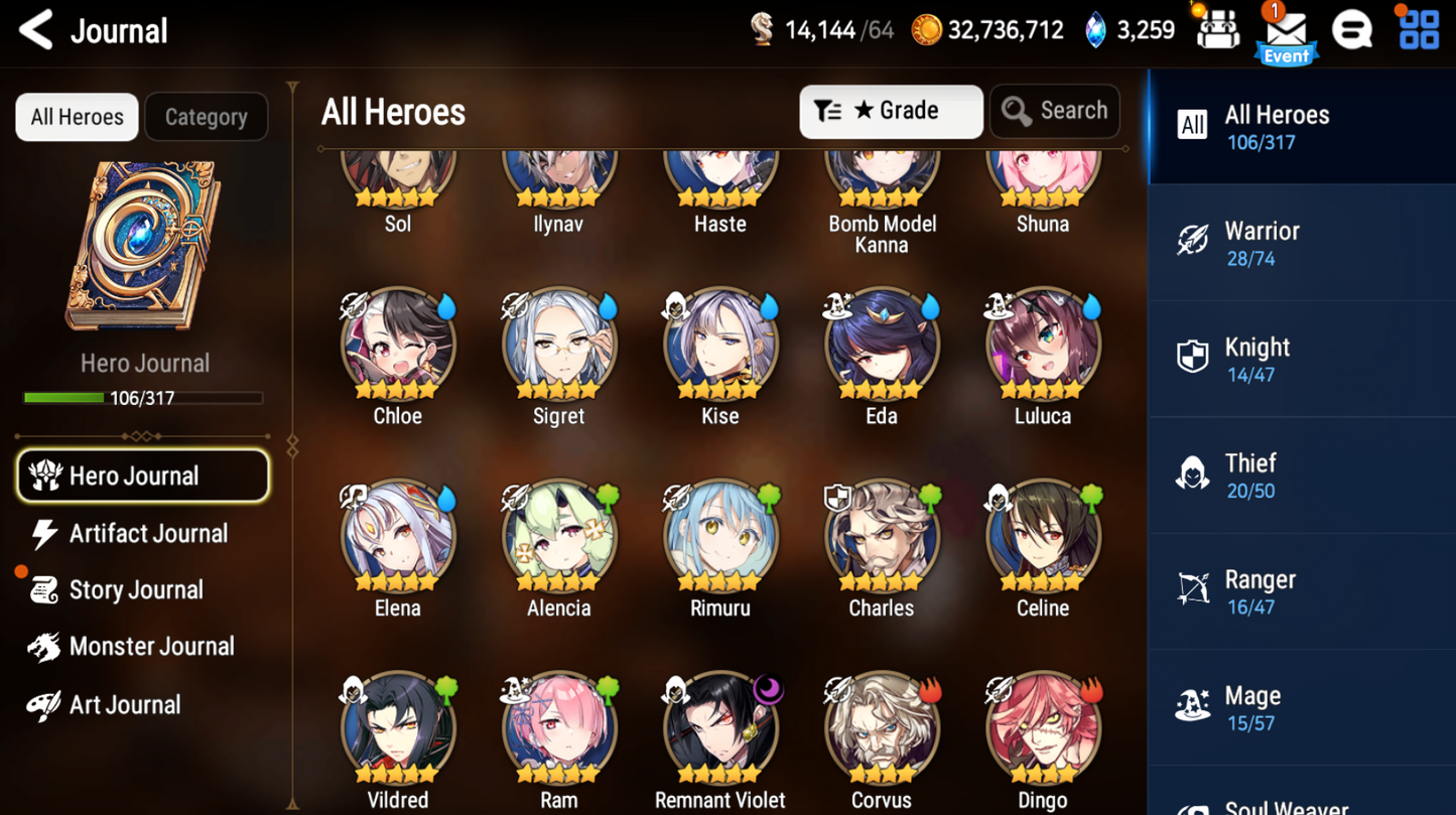 [Global] Epic 7 Seven Rimuru Remnant Violet Angel of Light Angelica +Name Starter Account-Mobile Games Starter