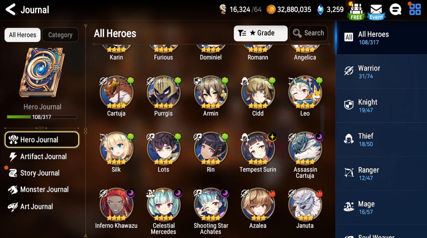 [Global] Epic 7 Seven Rimuru Top Model Luluca Little Queen Charlotte Jack + ML pulls + Name Starter Account-Mobile Games Starter