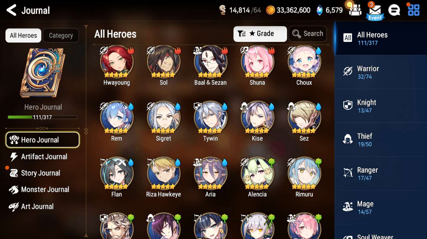 [Global] Epic 7 Seven Rimuru+artifact Rem Remnant Violet + Name Starter Account-Mobile Games Starter