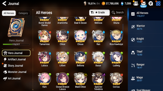 [Global] Epic 7 Seven Specter Tenebria Maid Chloe Ocean Breeze Luluca+ Name Starter Account-Mobile Games Starter