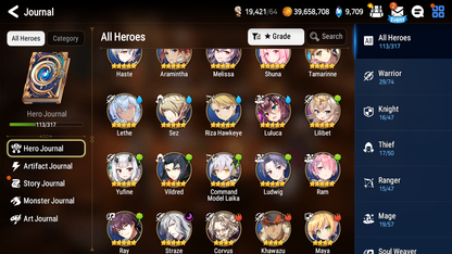 [Global] Epic 7 Seven Straze Lethe+ artifact Tamarinne Starter Account-Mobile Games Starter