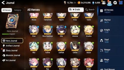 [Global] Epic 7 Seven Straze Roy Mustang+artifact + Mystics ML pulls + Name Starter Account-Mobile Games Starter