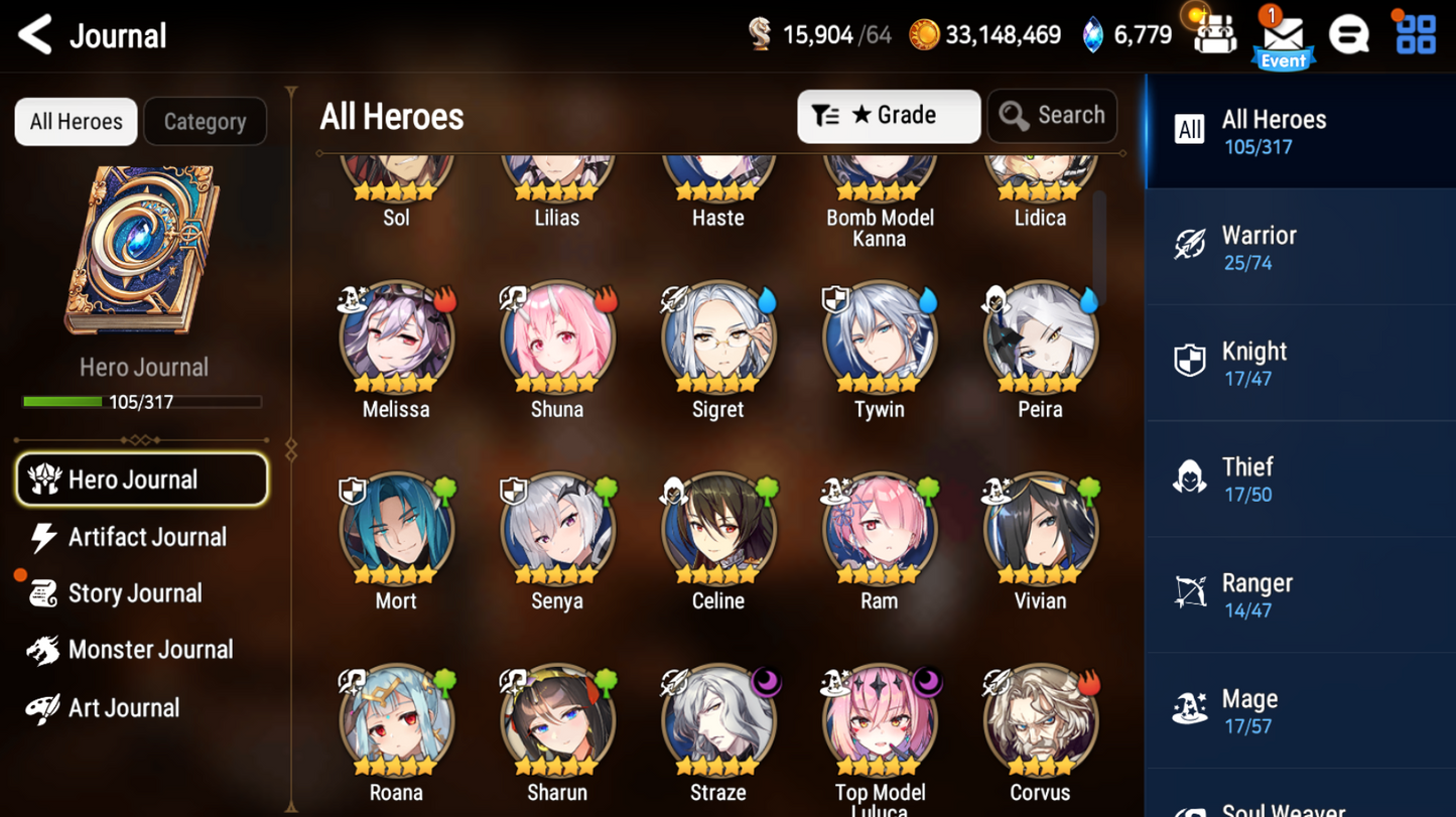 [Global] Epic 7 Seven Straze Top Model Luluca + pulls + Name Starter Account-Mobile Games Starter