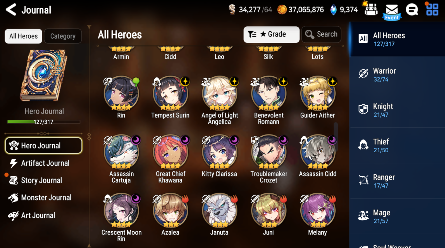 [GLOBAL] Epic 7 Seven Zio Commander Pavel Benimaru + 42 ML pulls +Name Starter Account-Mobile Games Starter