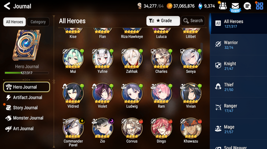 [GLOBAL] Epic 7 Seven Zio Commander Pavel Benimaru + 42 ML pulls +Name Starter Account-Mobile Games Starter