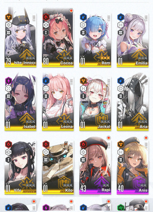 [GLOBAL] GODDESS OF VICTORY NIKKE 10SSR MLB 4 Rem +Emilia+skin+Ram+Cocoa+Leona+Killer Wife++ starter account Re:Zero-Mobile Games Starter