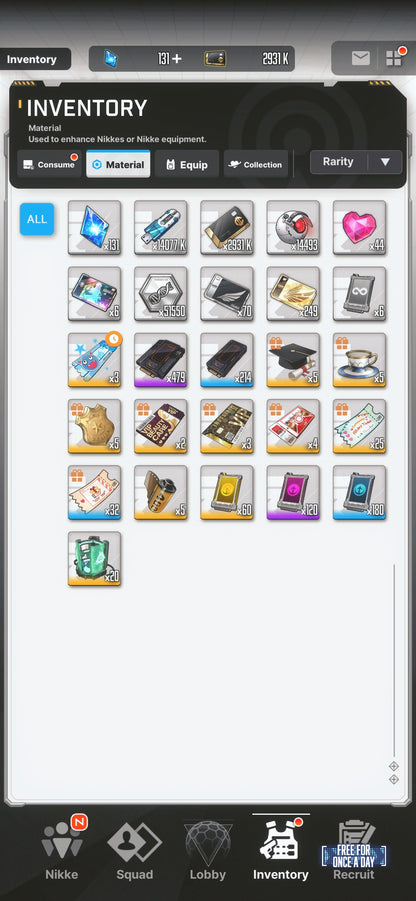 [GLOBAL] GODDESS OF VICTORY NIKKE 19SSR+Pity 2 Modernia+Scarlet Black Shadow+Dorothy+Harran+Noir+Volume++ starter account-Mobile Games Starter