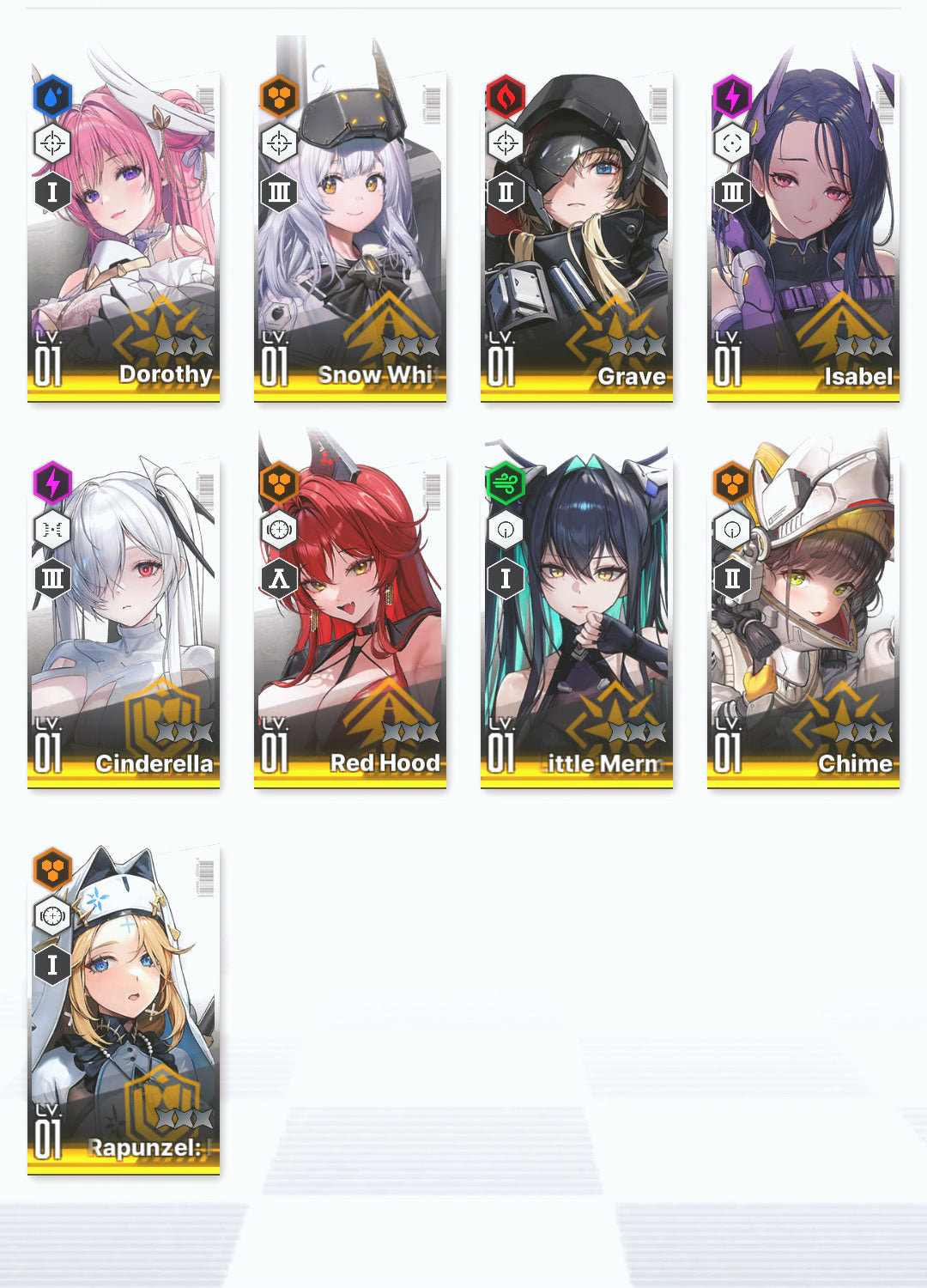 [GLOBAL] GODDESS OF VICTORY NIKKE 22SSR Dorothy+Red Hood+Skin+Cinderella+Grave+Little Mermaid+Liter+Blanc+Yulha+Rei++ starter account-Mobile Games Starter