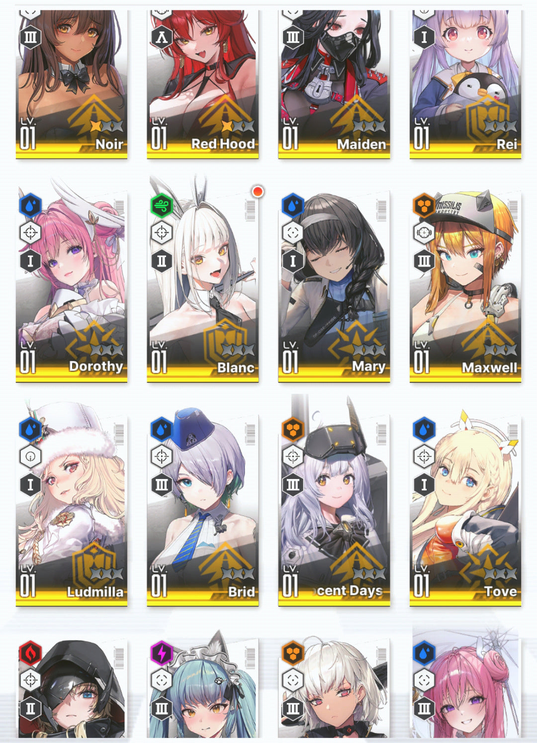 [GLOBAL] GODDESS OF VICTORY NIKKE 29SSR 2 Red Hood+Skin+Cinderella+Grave+Little Mermaid+Limited Dorothy: Serendipity+Dorothy+Modernia+Mihara+2 Noir+Blanc++ starter account-Mobile Games Starter