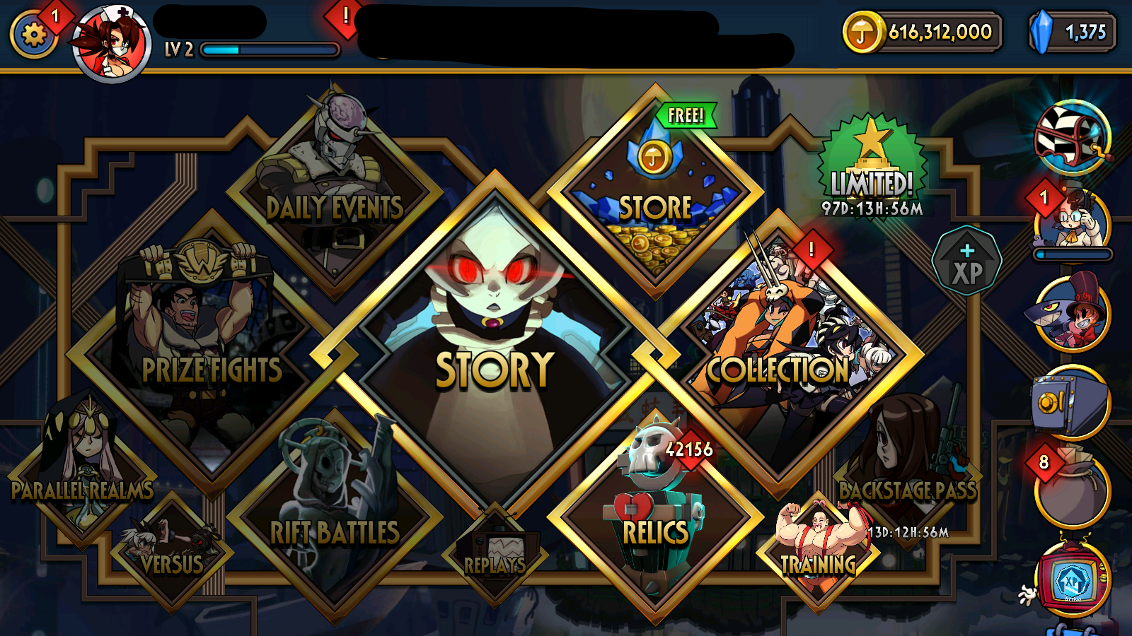 [GLOBAL] [INSTANT] 13000~120000 Relics + Coins | Skullgirls Account (see options)-Mobile Games Starter